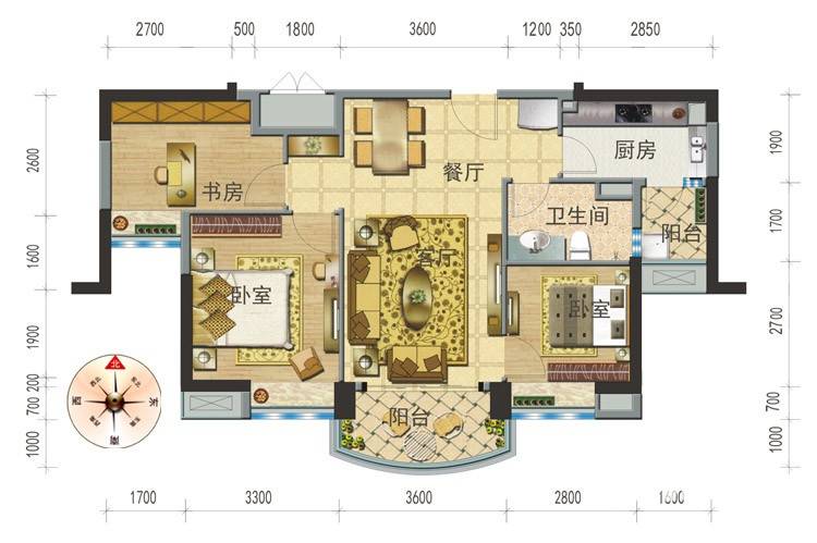 碧桂园生态城普通住宅91㎡户型图