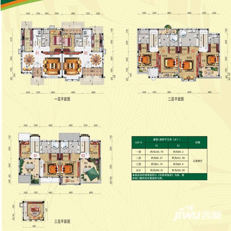 碧桂园生态城5室2厅2卫269㎡户型图