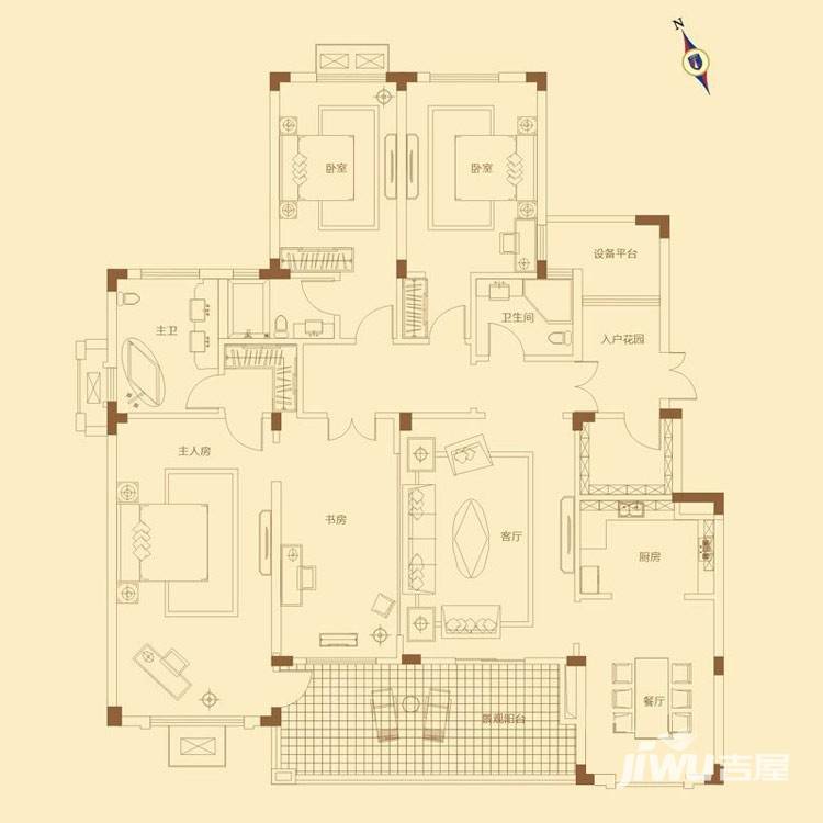 保利蓝海郡4室2厅3卫223㎡户型图