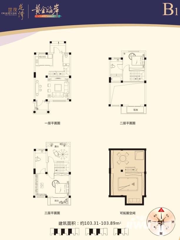 世茂龙湾普通住宅103㎡户型图