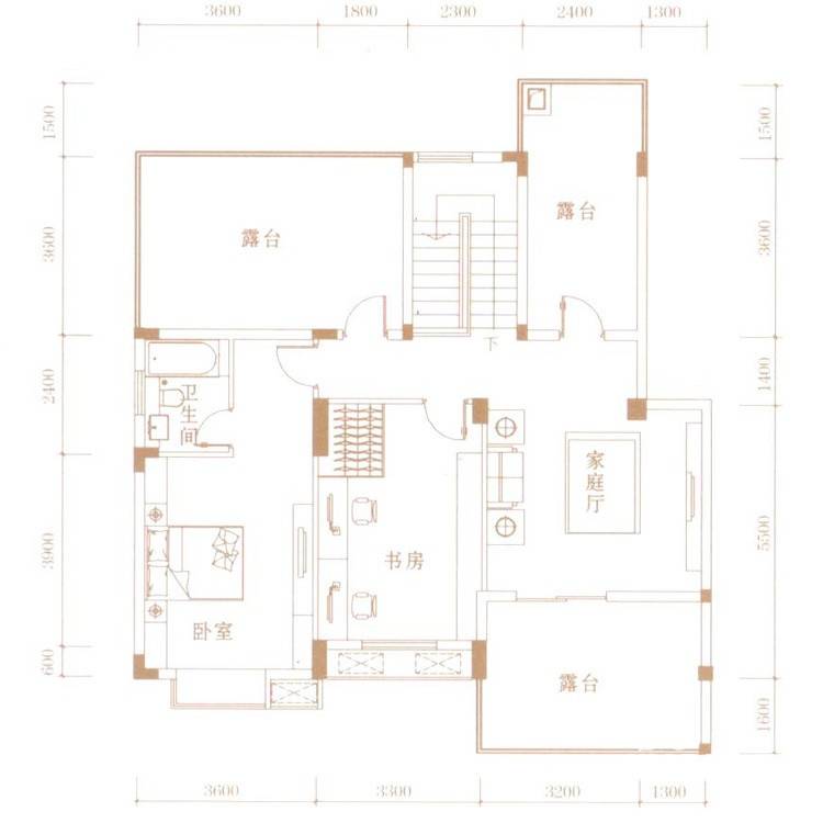 中建龙城5室3厅3卫220㎡户型图