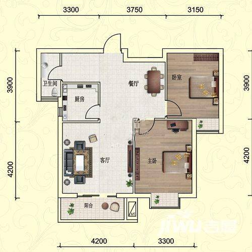 天琴湾普通住宅88㎡户型图