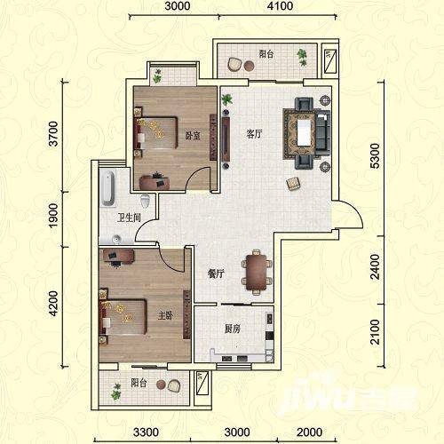 天琴湾普通住宅90㎡户型图