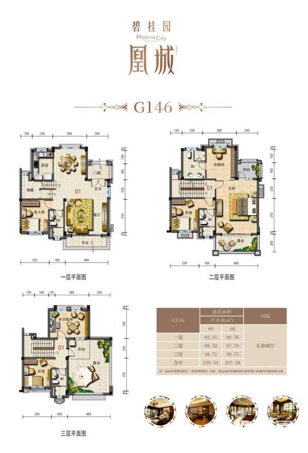 碧桂园凰城5室2厅4卫230㎡户型图