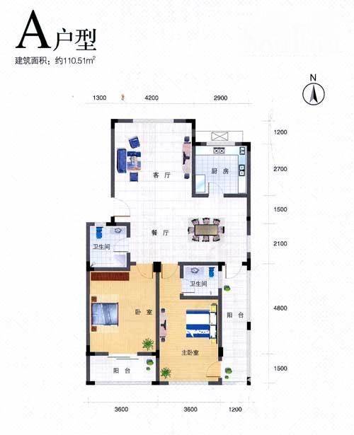 日月山水普通住宅90.2㎡户型图