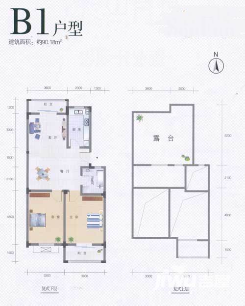 日月山水普通住宅90.2㎡户型图