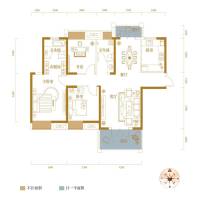 新长江香榭东沙普通住宅129.6㎡户型图