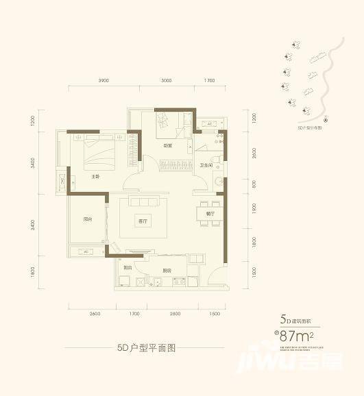 纯水岸·东湖普通住宅87㎡户型图