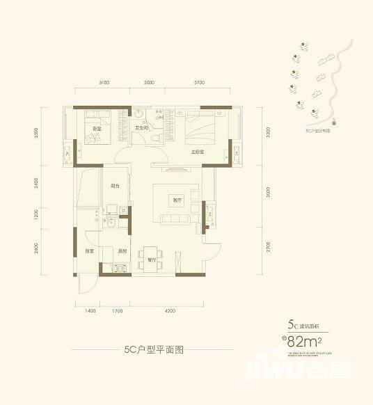 纯水岸·东湖普通住宅82㎡户型图