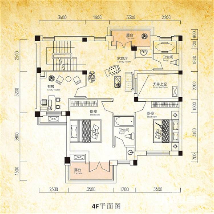 龙苑澜岸5室4厅3卫233.9㎡户型图