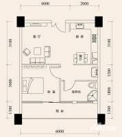 smart公寓1室1厅1卫55.8㎡户型图