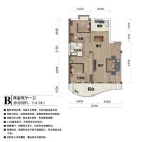 清水源三期普通住宅104.1㎡户型图