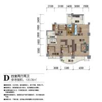 清水源三期普通住宅135.1㎡户型图