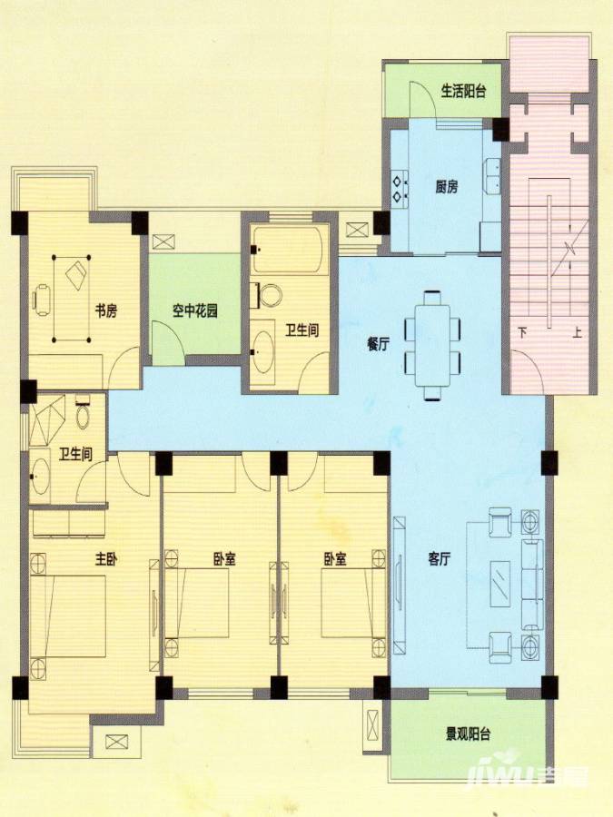 府前沁园4室2厅2卫176㎡户型图