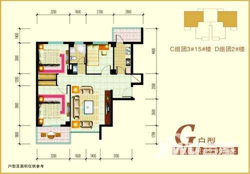 禧福泛海时代普通住宅100㎡户型图