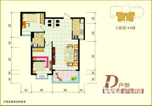 禧福泛海时代普通住宅82.2㎡户型图