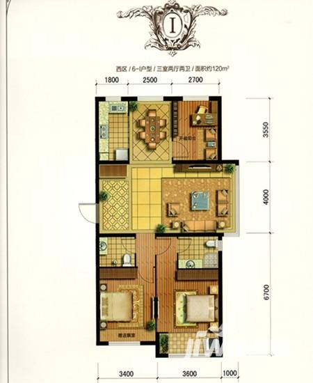 天成明月洲天成明月洲户型图 西区 6-i 120㎡