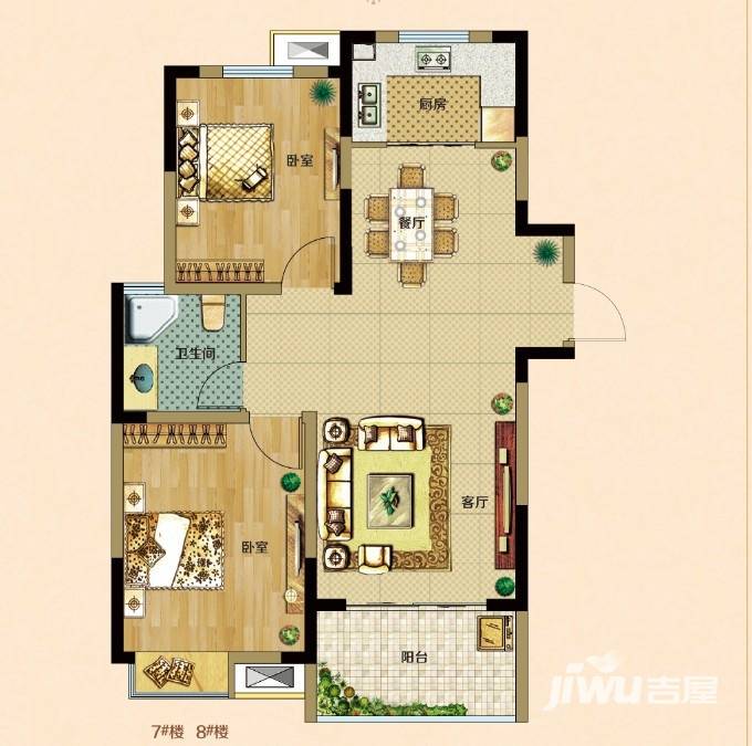 宇业天逸华府普通住宅86.4㎡户型图