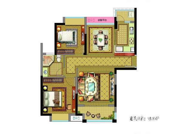 茂业天地普通住宅93.8㎡户型图