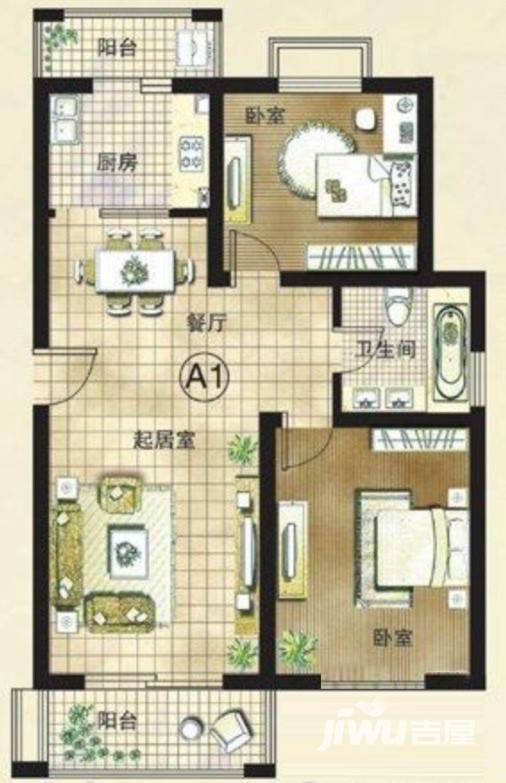 东润第一城普通住宅88㎡户型图