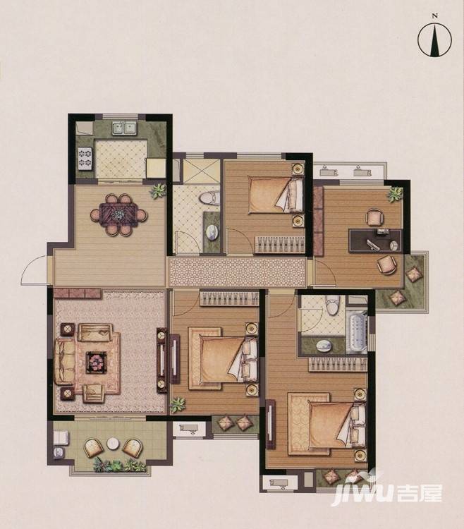 泰州恒大华府普通住宅138㎡户型图