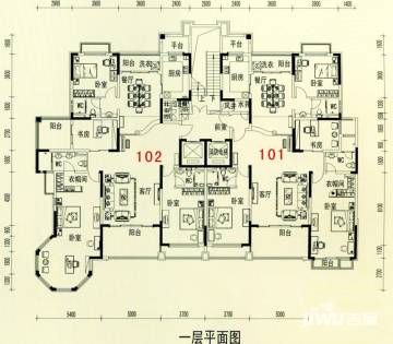 泰州碧桂园林湖郡户型图 泰州碧桂园104#1区一层平面图4室2厅423.01㎡