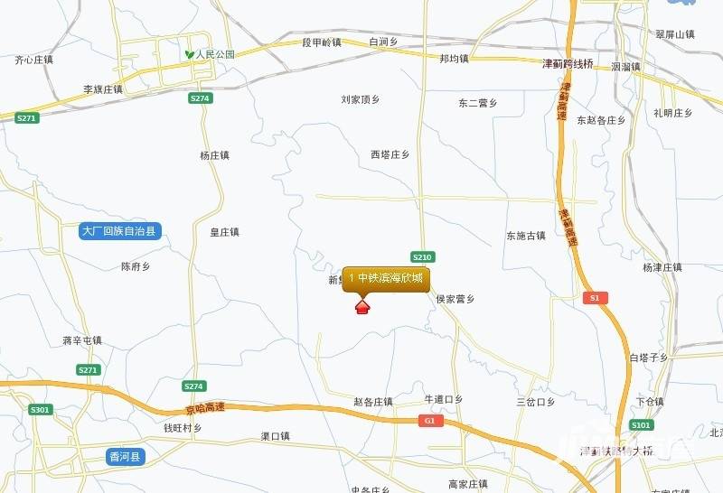 中铁滨海欣城位置交通图图片