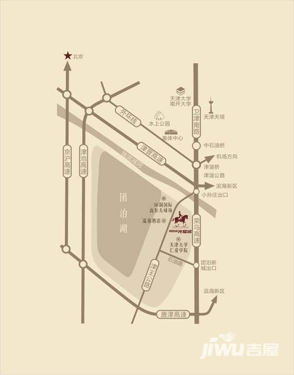 团泊湖光耀城位置交通图图片