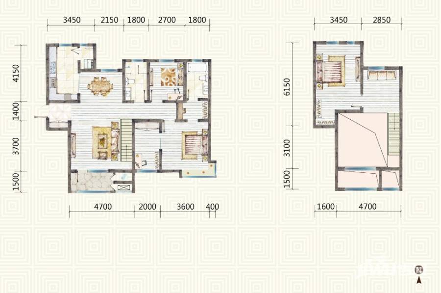 首玺3室3厅2卫178.7㎡户型图