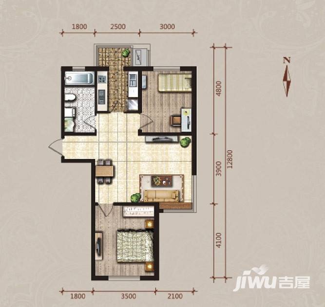 境界梅江普通住宅87㎡户型图