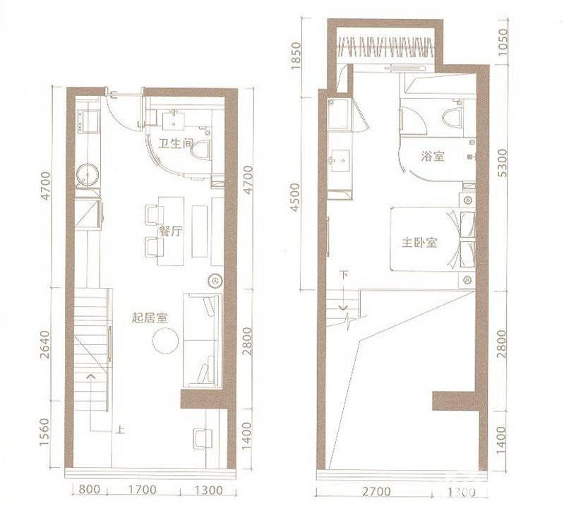 中惠熙元广场普通住宅49㎡户型图