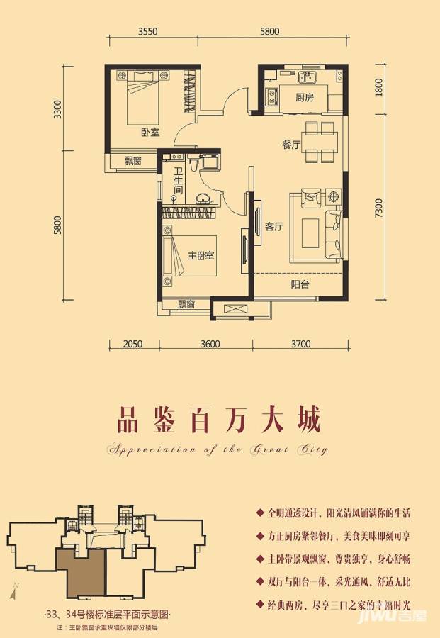 南益名士华庭普通住宅93㎡户型图