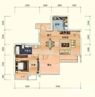 巴登巴登1室1厅1卫70.1㎡户型图