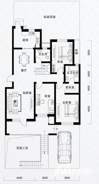 曲院风荷3室2厅2卫296㎡户型图