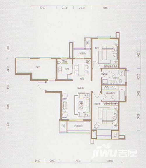 曲院风荷普通住宅116㎡户型图