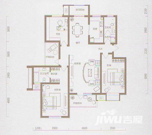 曲院风荷普通住宅152㎡户型图