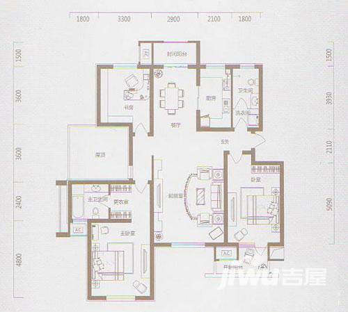 曲院风荷普通住宅152㎡户型图