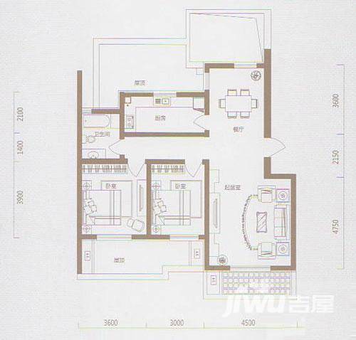 曲院风荷普通住宅101㎡户型图