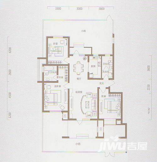 曲院风荷普通住宅128㎡户型图