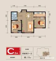中国窗普通住宅95.2㎡户型图