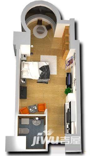 海泰国际公寓1室1厅1卫户型图