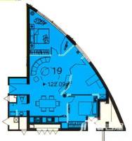 海泰国际公寓3室2厅1卫122.1㎡户型图