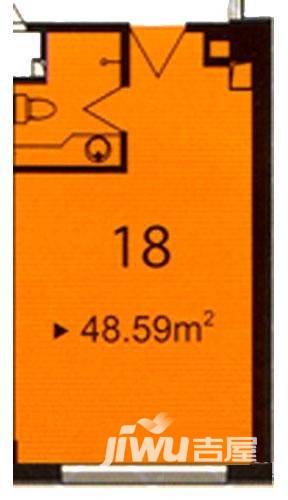 海泰国际公寓普通住宅48.6㎡户型图
