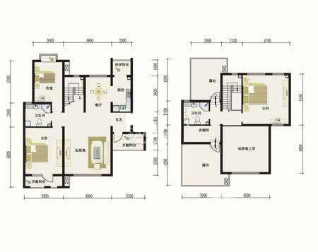 清谷清梅园别墅3室2厅2卫户型图