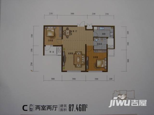 泽天下普通住宅87.5㎡户型图