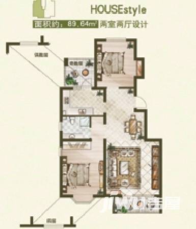 天嘉湖花园普通住宅89.6㎡户型图