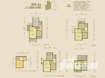 天嘉湖花园4室4厅3卫228.5㎡户型图