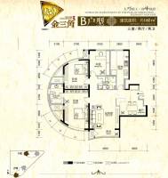 世纪金三角公寓3室2厅2卫160㎡户型图