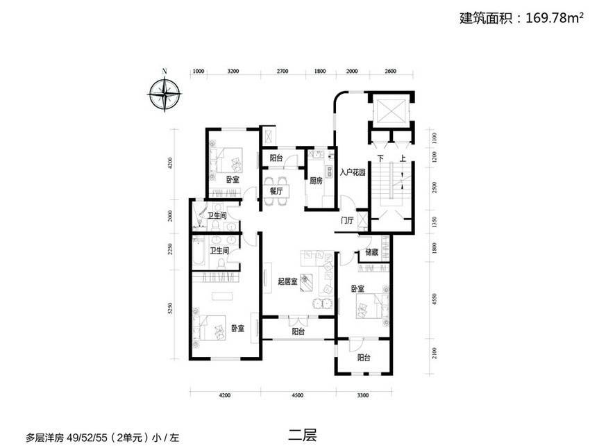 吉宝沁风御庭3室2厅2卫169.8㎡户型图