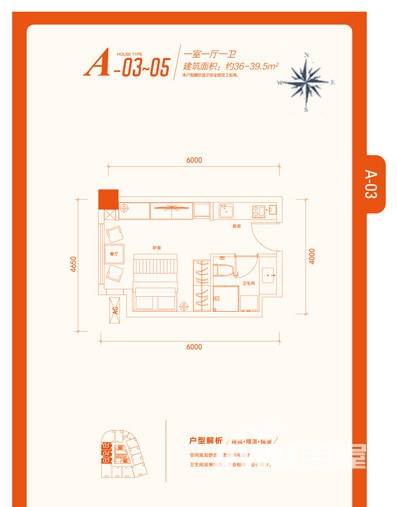 跃丽红街普通住宅36㎡户型图